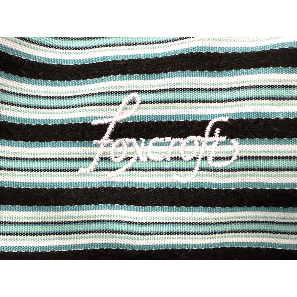 Foxcroft Women's Button Down Striped Longsleeve Blouse Green Black Size‎ (10P) - Picture 7 of 16